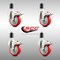 Service Caster 4 Inch 316SS Red Poly Swivel 1-5/8 Inch Expanding Stem Caster Set Lock Brake SCC-SS316TTLEX20S414-PPUB-RED-158-4 - alternate 2